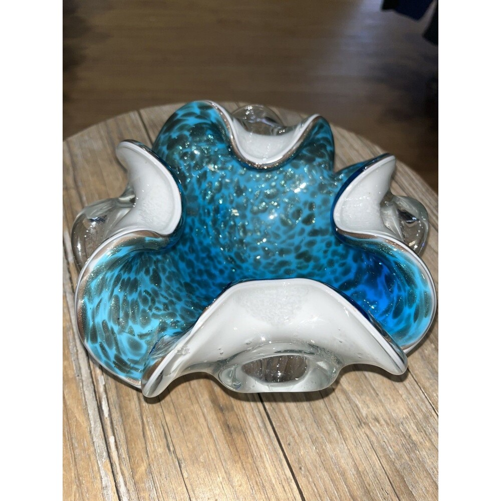 Vintage Murano Turquoise art glass bowl/ash tray